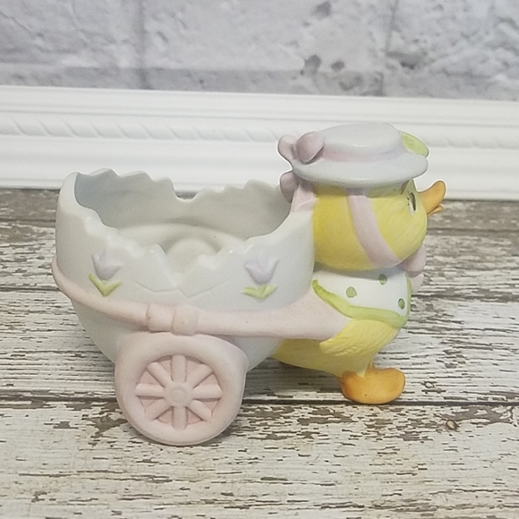 Lefton Easter chick duck with egg cart buggy 1984 - Picture 3 of 5